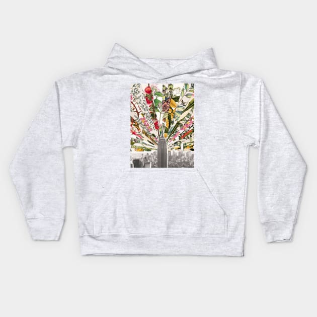 Vintage Blooming New York Kids Hoodie by BiancaGreen